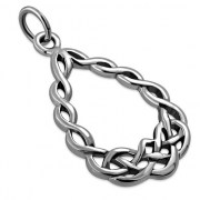 Drop Shape Solid Silver Celtic Pendant, pn610